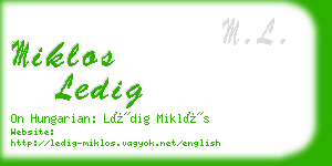 miklos ledig business card